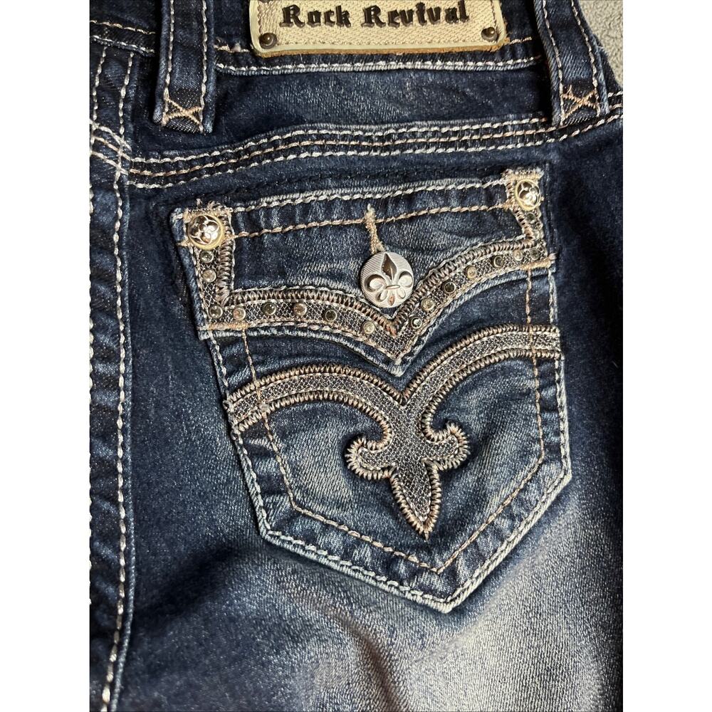 Rock Revival Women's Drew Boot Cut Distressed Jeans Low Rise Size 26 B205 - Picture 4 of 16